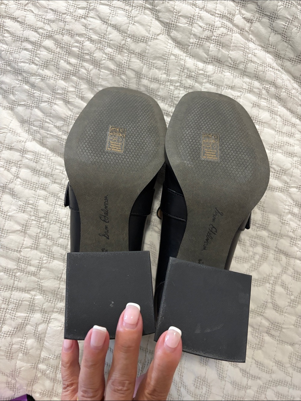 NWOT Sam Edelman Quinly Black Leather Kiltie Fringe Block Heel Loafers - 8.5 - Picture 7 of 10